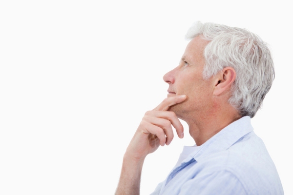 side view of a man thinking depicting ideal Energy-Efficient Air Conditioner