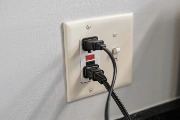 GFCI outlet with a reset button
