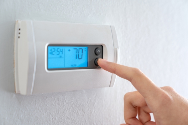 home thermostat set on 70 degrees