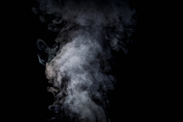 white smoke on black background depicting Cleaner Combustion with Bioheat® Fuel Oil