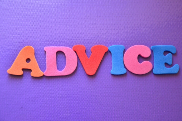 Advice word spelled using foam letter cutout depicting Autumn Plumbing Advice