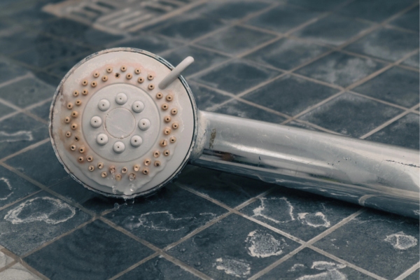 showerhead with limescales