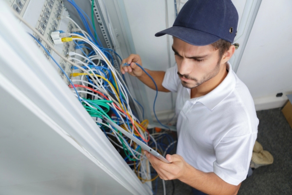 electrician wiring electrical panel