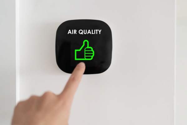 indoor air quality measuring device shows good reading
