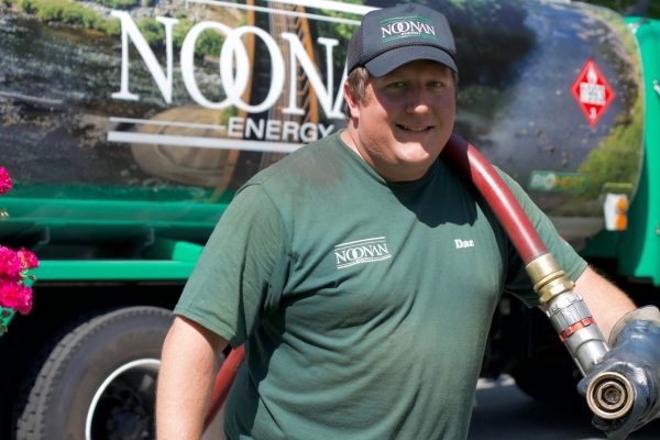 Noonan Energy heating oil delivery driver and truck