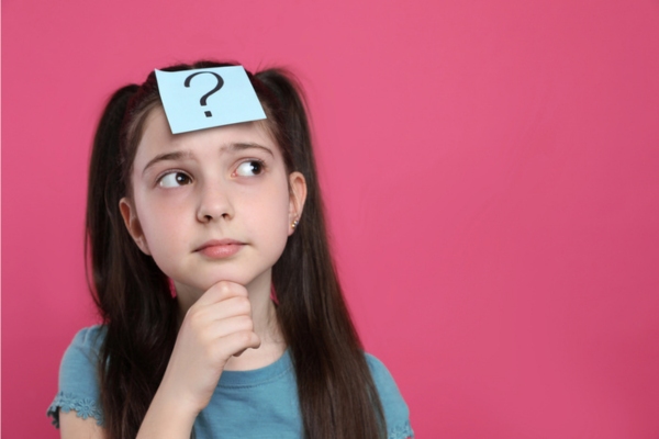 young girl with a question mark note on her forehead depicting Comfort Air Conditioner FAQs