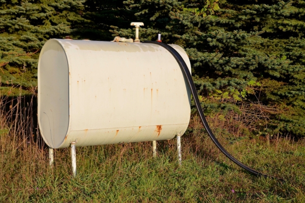 heating oil tank installed outdoors