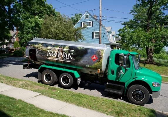 Noonan Energy Oil Delivery Truck in a residential area