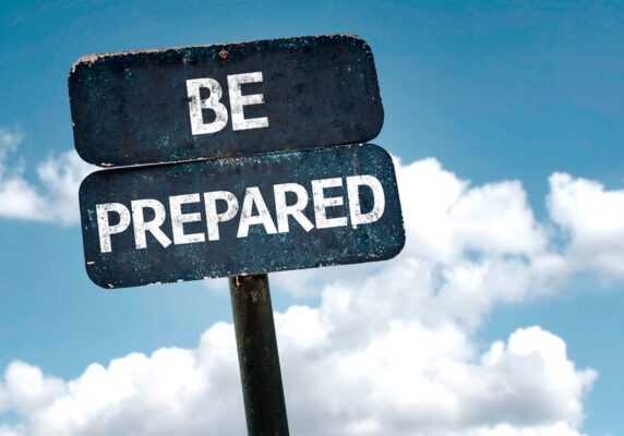 be prepared sign against the clouds depicting summer storm electrical safety